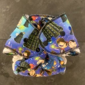 Doctor Who cloth diaper cover one size.